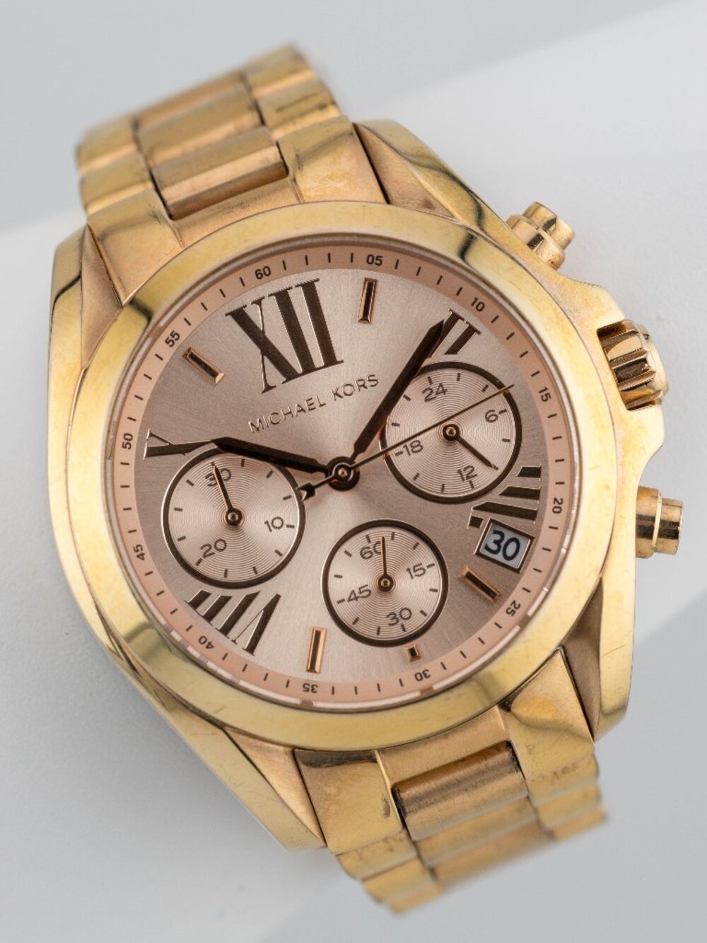 Michael Kors MK-5799 Chronograph Quartz Analog Women's Watch New Battery